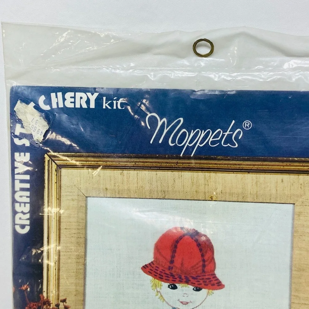 Vintage Creative‎ Stitchery Kit Moppets Crewel Embroidery Little Boy Tennis 787G